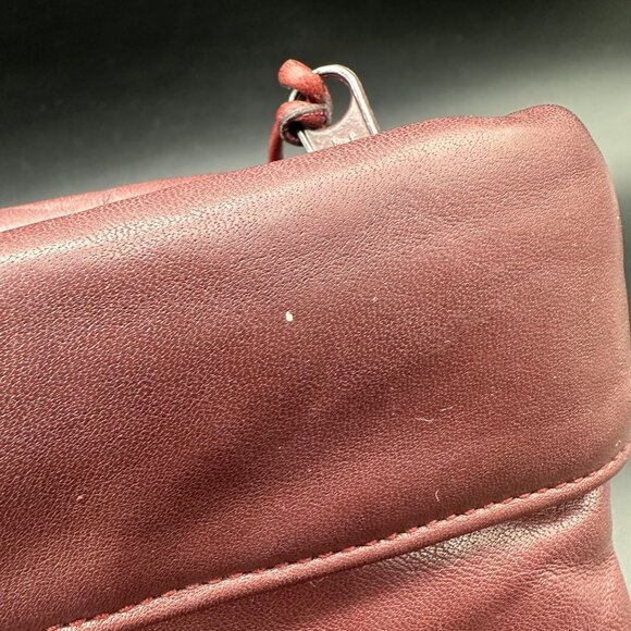 Vintage Etienne Aigner Leather Clutch Purse 1970s Maroon Handbag Retro Fashion - Picture 6 of 12